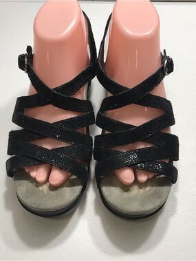 Dansko Black Strappy Crossband Sandals Size 39 SB-